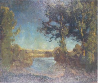 Otto Reiniger Neckar landscape oil painting picture